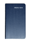 Blue Leatherette Small Sprial Bound Pocket Calendars 2013