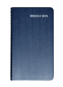 Blue Leatherette Small Sprial Bound Pocket Calendars