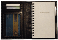 Black Inside View of Leather Mini Pocket Planner Calendars