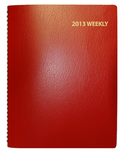 Red Large Desk Schedule Appointment Book with 2013 calendar